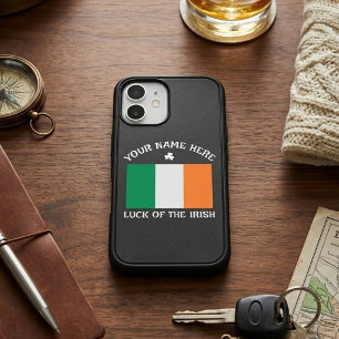 St Patrick's Day Ireland Flag Custom Name Shamrock iPhone 16 Case