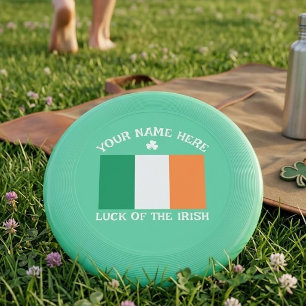St Patrick's Day Ireland Flag Custom Name Shamrock Wham-O Frisbee