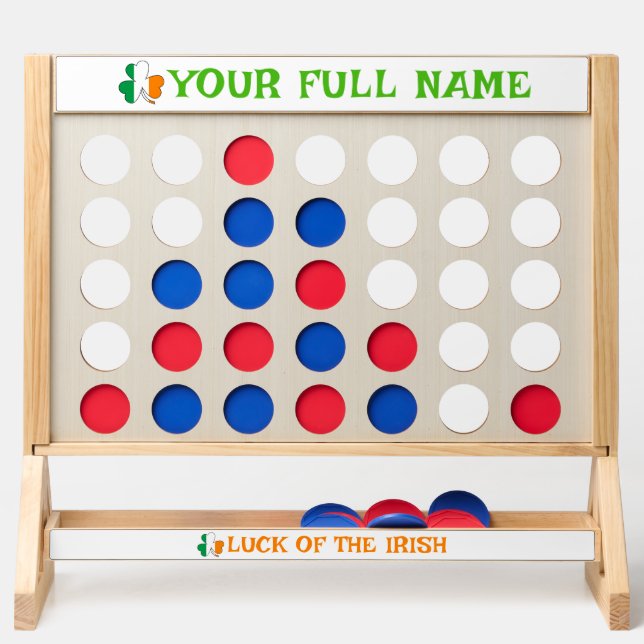 St Patrick's Day Ireland Flag Shamrock Custom Name Fast Four (Front)