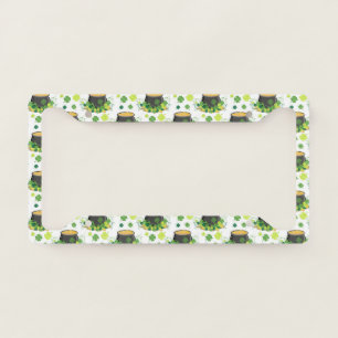 St Patricks Day Ireland Green Clover Leprechaun License Plate Frame