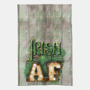 St. Patrick's Day Irish AF Irish Marquee Lights Kitchen Towel