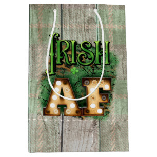 St. Patrick's Day Irish AF Irish Marquee Lights Medium Gift Bag