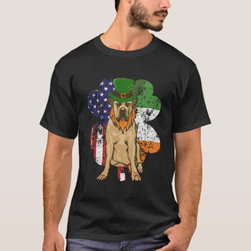 St Patricks Day Irish American Flag Boerboel Dog T_Shirt
