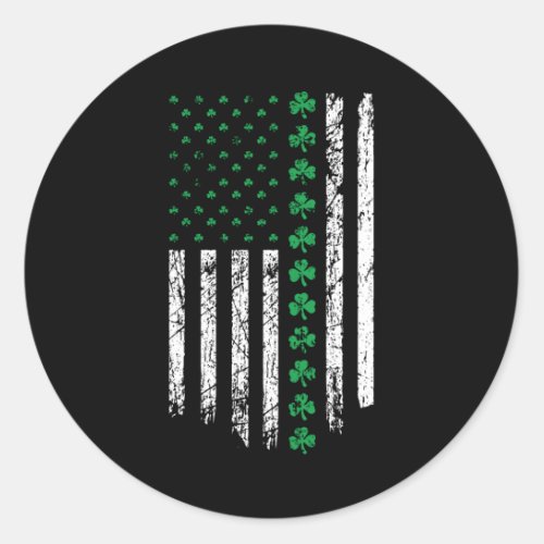 St Patricks Day Irish American Flag Retro Classic Round Sticker