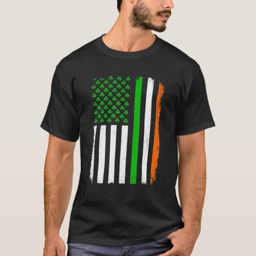 St Patricks Day Irish American Flag Shamrock Men T_Shirt