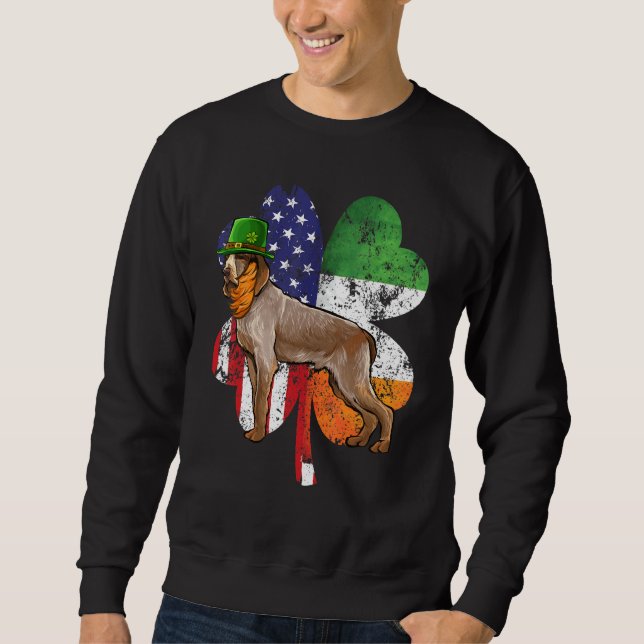 St Patricks Day Irish American Flag Spinoni Italia Sweatshirt (Front)
