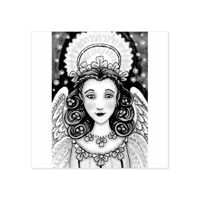 ST. PATRICK'S DAY IRISH ANGEL RUBBER STAMP (Imprint)