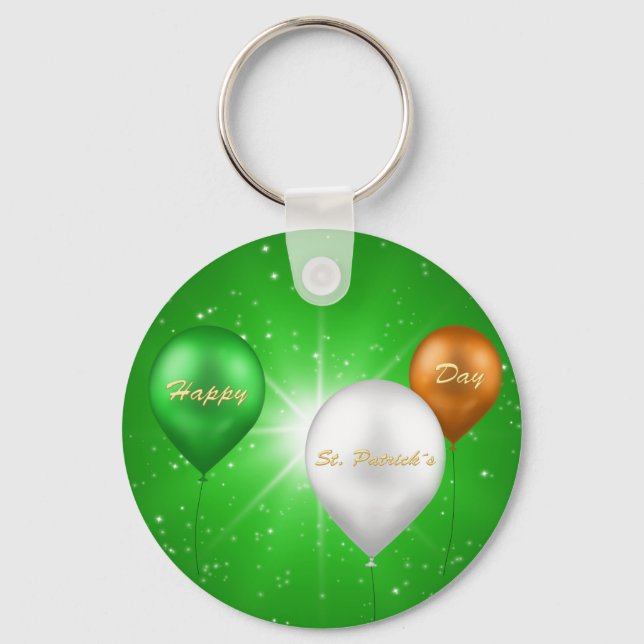 St. Patrick's Day Irish Balloons - Keychain (Front)