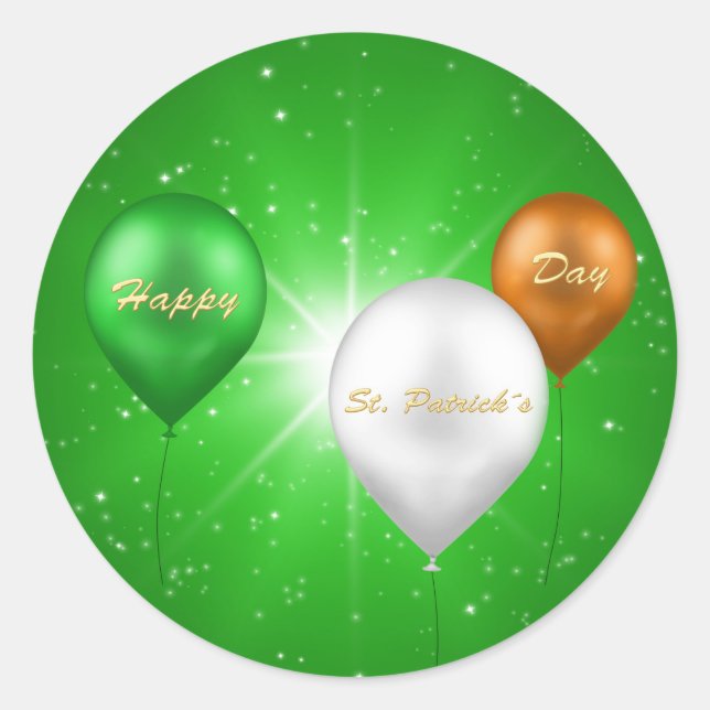 St. Patrick's Day Irish Balloons - Sticker (Front)