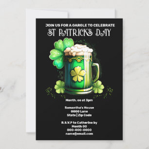 St Patrick's Day Irish beer lucky shamrock clover Invitation
