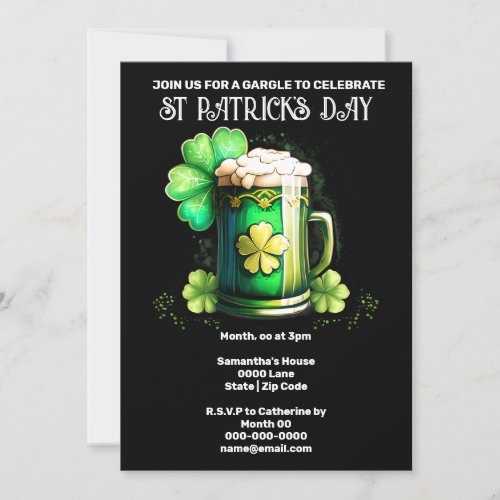 St Patricks Day Irish beer lucky shamrock clover Invitation