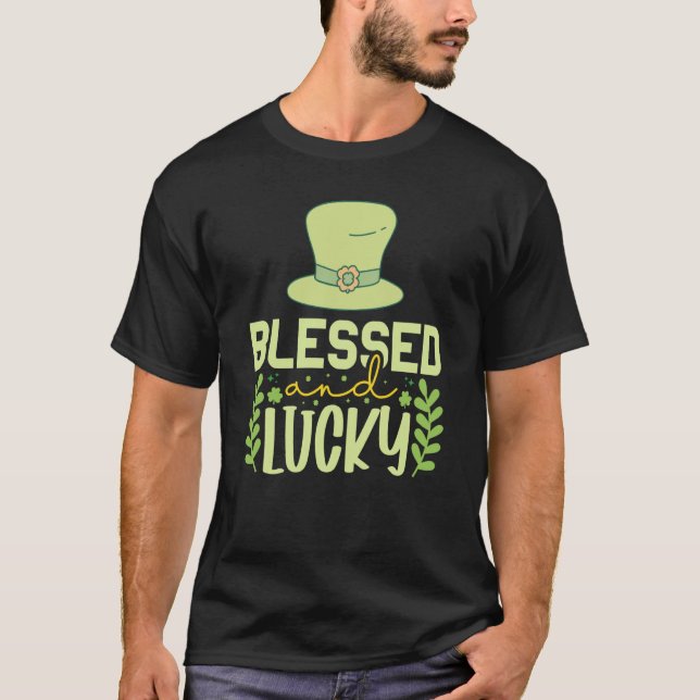 St Patricks Day Irish Blessed Lucky T-Shirt (Front)