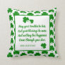 St. Patrick's Day Irish Blessing Green Shamrock Throw Pillow