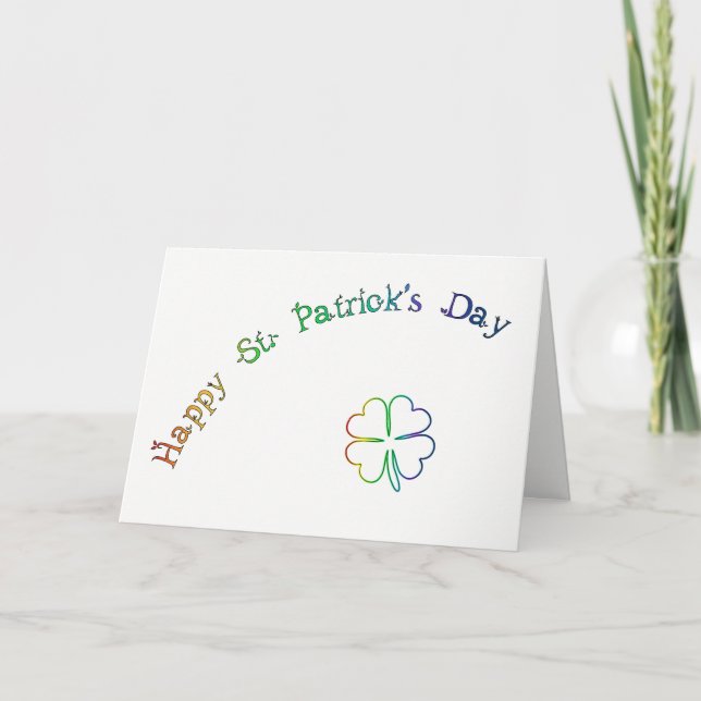 St. Patrick's Day Irish Blessing Poem-Rainbow Card (Front)
