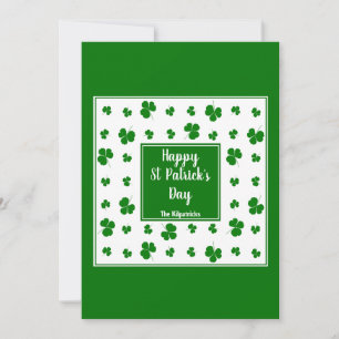 St Patrick's Day Irish Blessings Shamrock Pattern Holiday Card