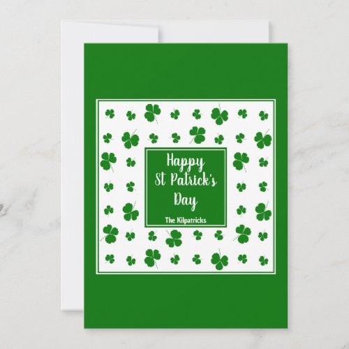 St Patricks Day Irish Blessings Shamrock Pattern Holiday Card