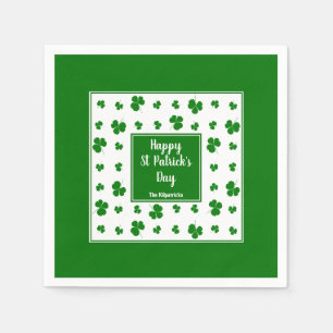 St Patrick's Day Irish Blessings Shamrock Pattern Napkins