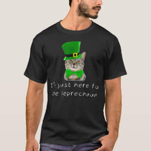 St Patricks Day Irish Cat Here Leprechaun Hat T-Shirt
