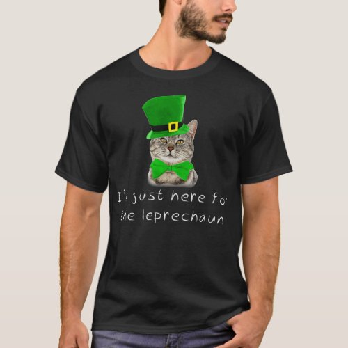 St Patricks Day Irish Cat Here Leprechaun Hat  T_Shirt