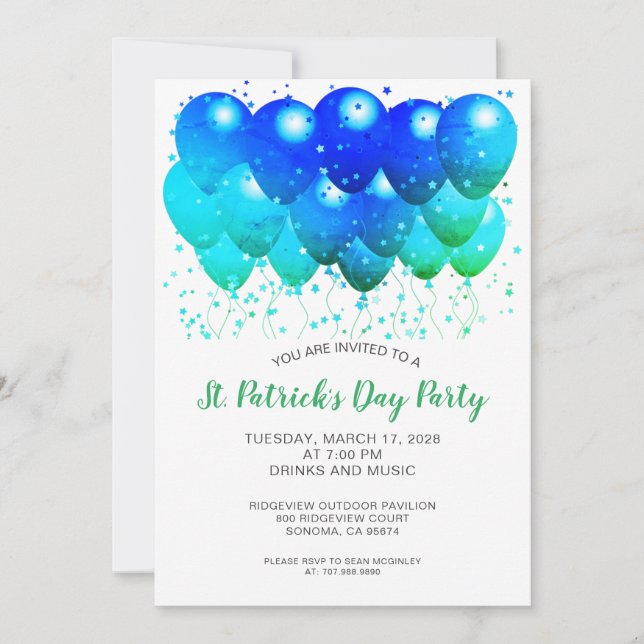 St. Patrick's Day Irish Celebration Party Invitation (Front)