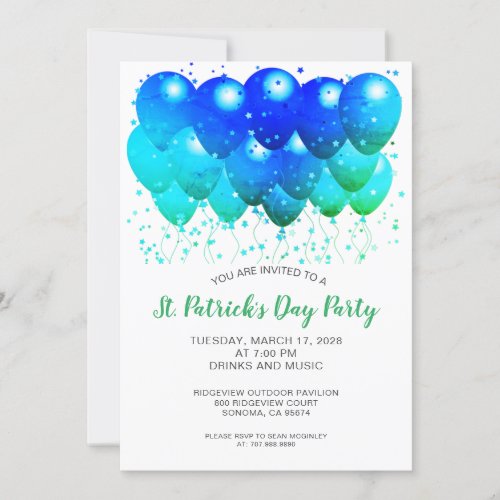 St Patricks Day Irish Celebration Party Invitation