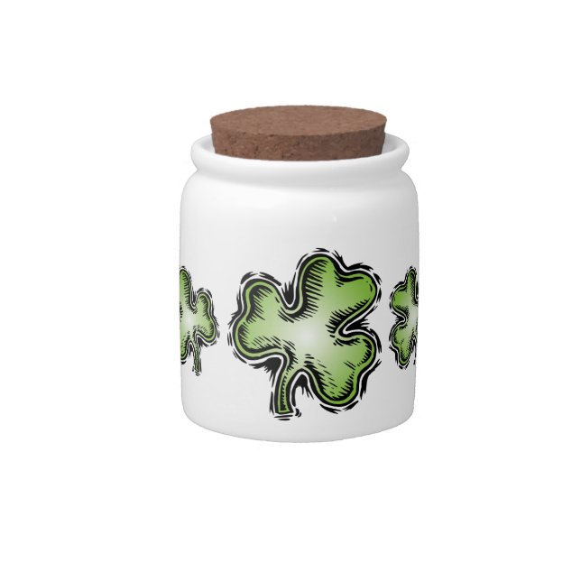 St. Patrick's Day Irish Clover Candy Jar (Front)