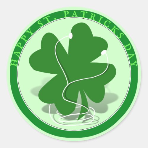 St Patricks Day iRish Clover Classic Round Sticker