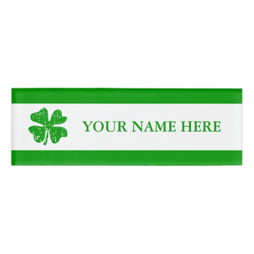 St Patricks Day irish clover magnetic name tags