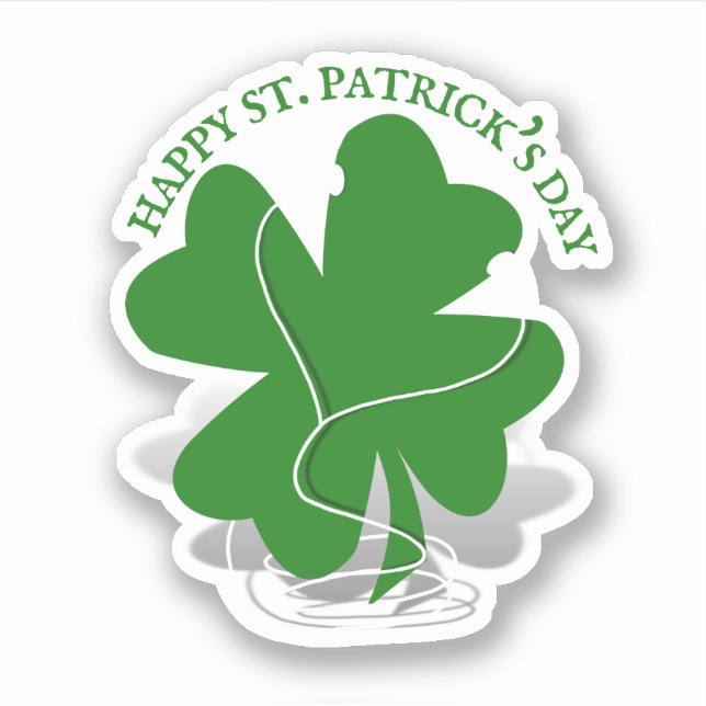 St. Patrick's Day iRish Clover Sticker (Front)