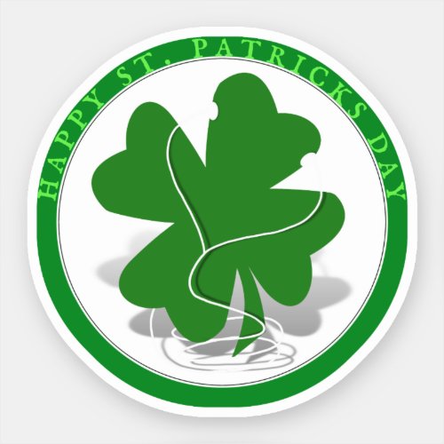 St Patricks Day iRish Clover Sticker