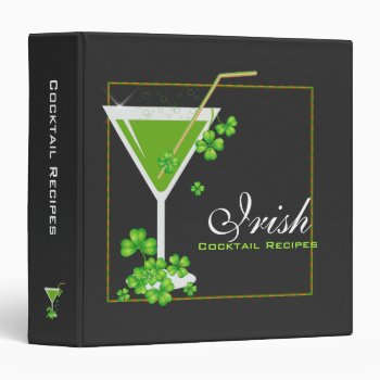 St.patricks Day Irish Cocktail Recipes Binder by SpecialOccasionCards at Zazzle