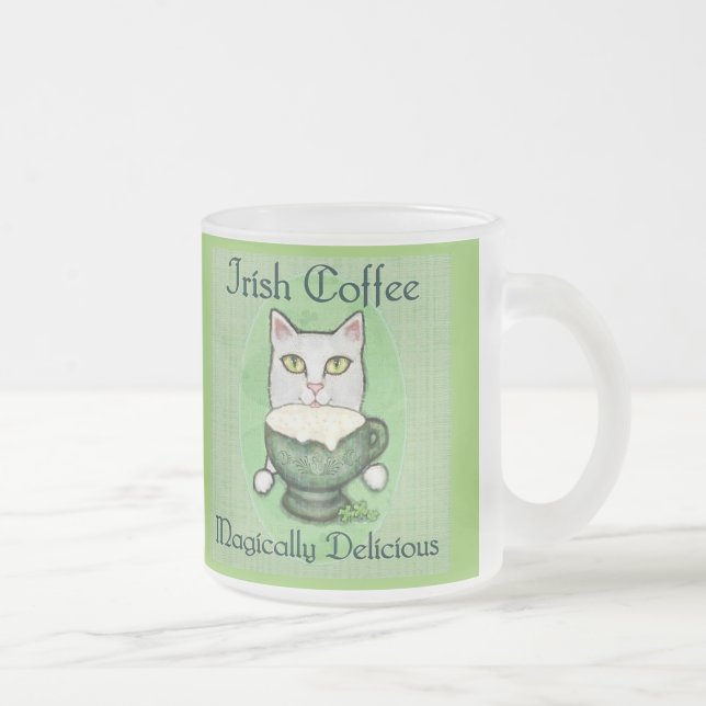 St. Patrick's Day Irish Coffee Cat Mug (Right)