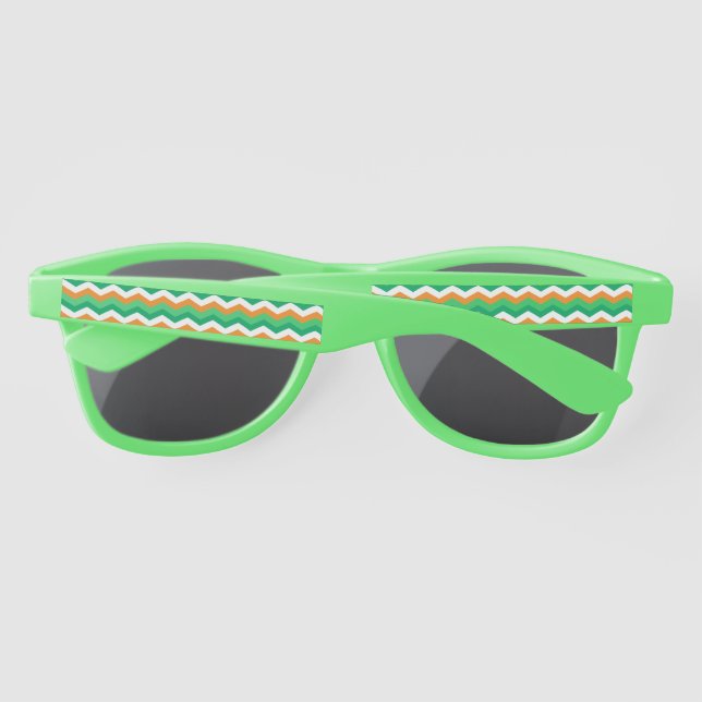 St. Patrick's Day Irish Color Chevron Sunglasses (Back)