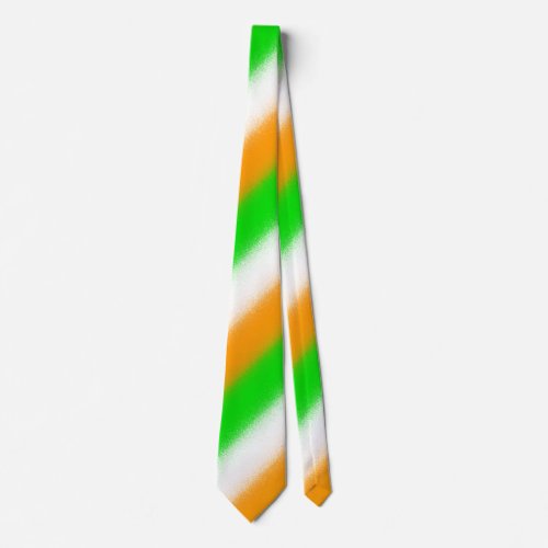 St Patricks Day Irish Colors Orange Green White Neck Tie