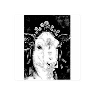 ST. PATRICK'S DAY IRISH COW, FARM RUBBER STAMP