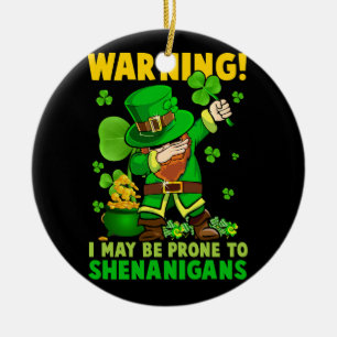 St Patricks Day Irish Dabbing Leprechaun St Patric Ceramic Ornament
