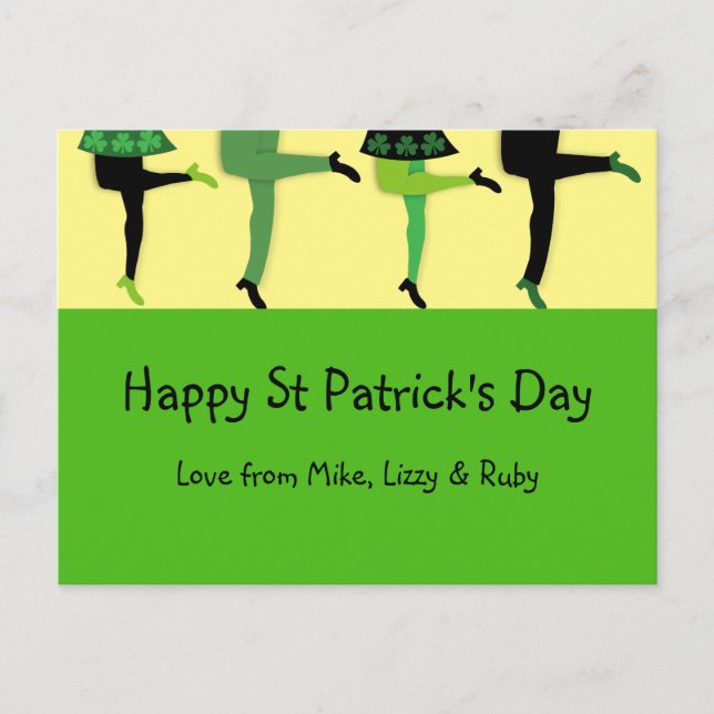 St Patrick's Day Irish Dancers' Legs Postcard (Front)