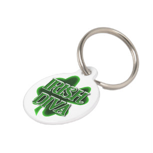 St. Patrick's Day Irish Diva Pet ID Tag