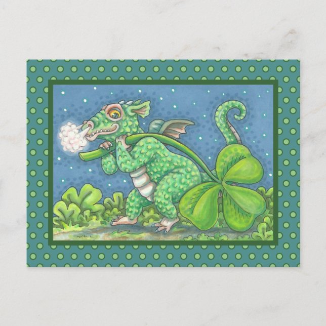ST. PATRICK'S DAY IRISH DRAGON FANTASY POSTCARD (Front)