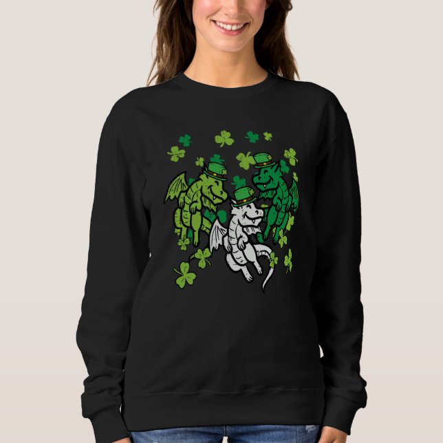 St Patricks Day Irish Dragons Saint Paddys Men Wom Sweatshirt (Front)