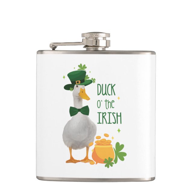 St. Patricks Day Irish Duck Flask (Front)