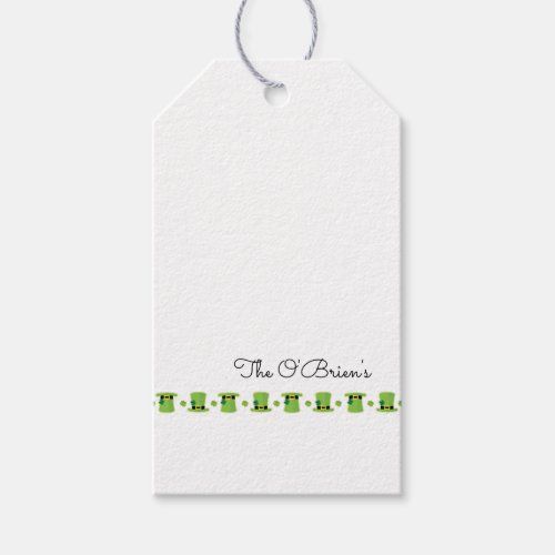 St Patricks Day Irish Family Name  Gift Tags