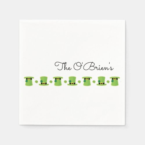 St Patricks Day Irish Family Name Paper Napkin