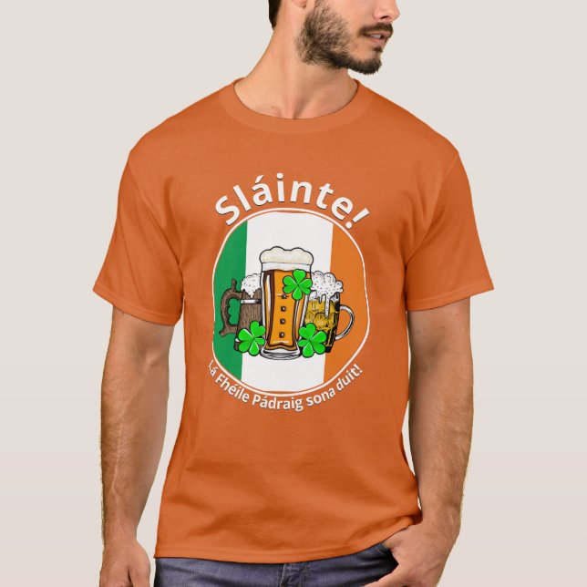 ST PATRICKS DAY Irish Flag Beer Unisex T-Shirt (Front)