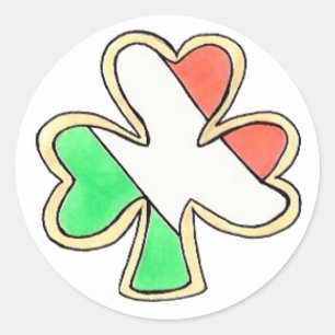 St. Patrick's Day Irish Flag Lucky Shamrock Cookie Classic Round Sticker