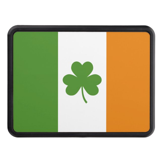St Patrick's Day Irish Flag with Shamrock Clover Hitch Cover (Front)