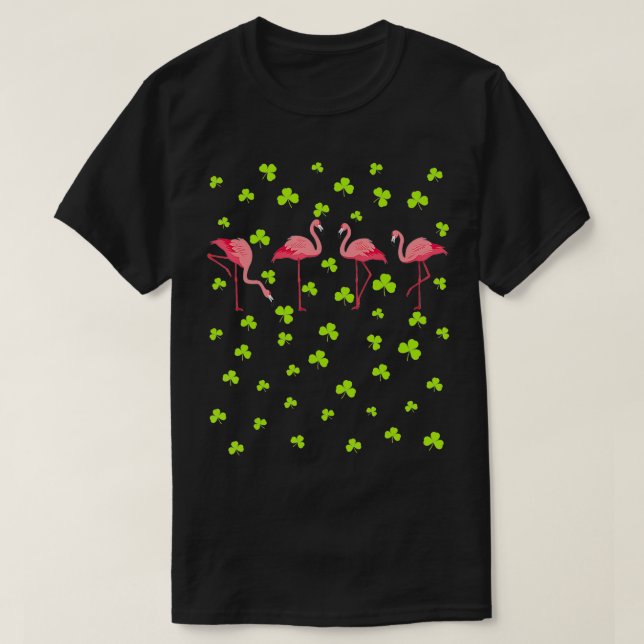 St Patricks Day Irish Flamingo Saint Pattys Paddys T-Shirt (Design Front)