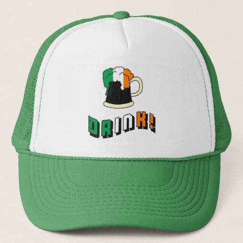 St Patricks Day Irish Funny Cute Drinking Beer Trucker Hat