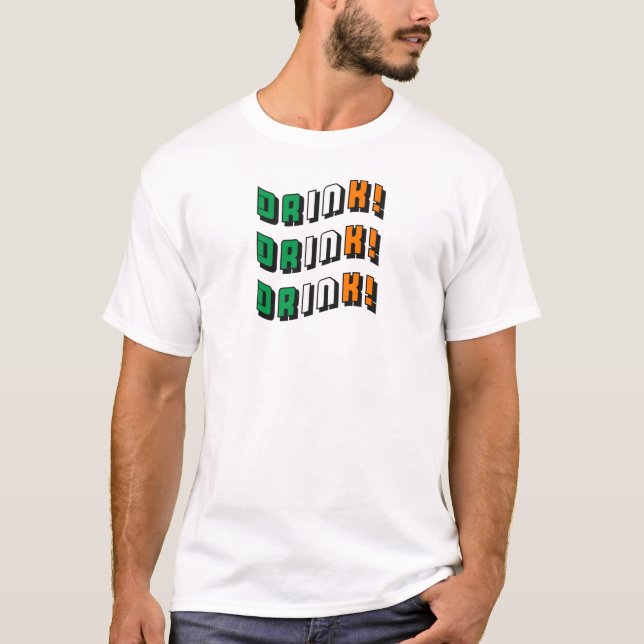 St Patricks Day Irish Funny Cute Drinking T-Shirt (Front)