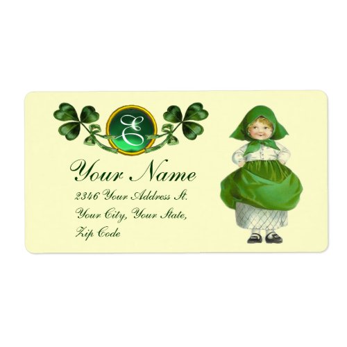 ST PATRICKS DAY_ IRISH GIRL AND SHAMROCKS LABEL